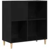 Image de vidaXL Meuble à vinyles Chêne Noir 84.5 x 38 x 89 cm Bois d'ingénierie, Meuble de Salon, étagères en Bois Robuste, Design rectangulaire, Organisateur Chic, Gain de Place à la Maison.