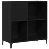 Image de vidaXL Meuble à vinyles Chêne Noir 84.5 x 38 x 89 cm Bois d'ingénierie, Mobilier de Salon Tendance, unité de Rangement Moderne, Organisateur Noir rectangulaire, Cabinet en Bois Solide