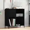 Image de vidaXL Meuble à vinyles Chêne noir 84,5 x 38 x 89 cm Bois d'ingénierie