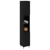 Image de vidaXL Cabinet de Salle de Bain avec Porte Chêne Noir 30 x 30 x 190 cm, Organisateur de Salle de Bain, Armoire en Bois, Rangement Minimaliste, étagère contemporaine, Gain de Place