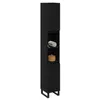 Image de vidaXL Cabinet de Salle de Bain avec Porte Chêne Noir 30 x 30 x 190 cm, Rangement Moderne pour Salle de Bain, Meuble Vasque rectangulaire, Mural, Pratique et élégant