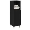 Image de vidaXL Cabinet de Salle de Bain avec Porte Chêne Noir 30 x 30 x 100 cm, Rangement de Salle de Bain, Armoire Moderne rectangulaire, Meuble Compact et élégant, Solution en Bois