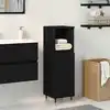 Image de vidaXL Cabinet de salle de bain avec porte Chêne noir 30 x 30 x 100 cm
