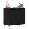 Image de vidaXL Meuble de Lavabo de Salle de Bain Chêne Noir 58 x 33 x 60 cm, Meuble de Salle de Bain Moderne, Design rectangulaire, Rangement Durable, Gain de Place, Compact pour Petits espaces