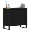 Image de vidaXL Meuble de Lavabo de Salle de Bain Chêne Noir 65 x 33 x 60 cm, Meuble de Salle de Bain Moderne, Rangement rectangulaire, Meuble Contemporain, Organisateur, Gain de Place