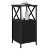 Image de vidaXL Cabinet de Chevet avec tiroir Chêne Noir 34 x 35,5 x 70 cm, Table de Nuit Fonctionnelle, Table d'appoint compacte, Style Moderne, Surface élégante & Rangement Solide.