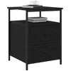 Image de vidaXL Cabinet de Chevet avec tiroir Chêne Noir 44 x 45 x 60 cm, Grand Rangement, Table de Nuit Moderne, Meuble Compact, Design Pratique, Style Minimaliste, Superbe Meuble.