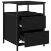 Image de vidaXL Cabinet de Chevet avec tiroir 2 pcs Chêne Noir 44 x 45 x 60 cm, Grand Rangement, Table de Nuit Moderne, Meuble Compact, Design Pratique, Style Minimaliste, Superbe Meuble.