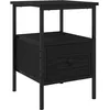 Image de vidaXL Table de Chevet avec tiroir Chêne Noir 34 x 36 x 50 cm, Table de Nuit Moderne, Design Compact, Rangement Pratique, idéal pour Un décor Minimaliste.