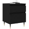 Image de vidaXL Cabinet de chevet avec tiroir Chêne noir 40 x 35 x 50 cm, Rangement de chambre, Table de chevet compacte, Table de nuit moderne avec tiroirs, Design minimaliste, Nuit rectangulaire, Bois d'ingé