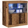 Image de vidaXL Buffet LED Marron 60,5 x 37 x 67 cm Bois d'ingénierie, Buffet de Salle à Manger Moderne, Meuble élégant, unité de Rangement spacieuse avec éclairage RGB, Bois Solide et Durable