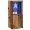 Image de vidaXL Buffet LED Bois Ancien 41 x 37 x 100 cm Bois d'ingénierie, Buffet Contemporain, unité de Rangement rectangulaire avec éclairage, Organisation élégante pour la Maison, Cabinet d'affichage stylé