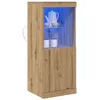 Image de vidaXL Buffet LED Chêne artisanal 41 x 37 x 100 cm Bois d'ingénierie, Buffet contemporain, unité de rangement rectangulaire avec éclairage, organisation élégante pour la maison, cabinet d'affichage st
