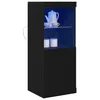 Image de vidaXL Buffet LED Chêne noir 41 x 37 x 100 cm Bois d'ingénierie, Buffet contemporain, unité de rangement rectangulaire avec éclairage, organisation élégante pour la maison, cabinet d'affichage stylé p