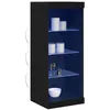 Image de vidaXL Buffet LED Chêne noir 41 x 37 x 100 cm Bois d'ingénierie, Buffet moderne pour salle à manger, rectangulaire, rangement durable en bois d'ingénierie, éclairage USB alimenté, meuble multifonction