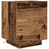 Image de vidaXL Cabinet de Chevet Bois Ancien 45 x 40 x 55 cm Bois d'ingénierie, Table de Chevet compacte, Armoire de lit en Bois Rustique, unité de Rangement, Table de Nuit avec tiroirs, Organisateur LED