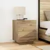 Image de vidaXL Cabinet de chevet avec tiroir Chêne artisanal 45 x 40 x 55 cm