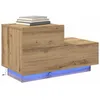 Image de vidaXL Cabinet de Chevet avec tiroir Chêne Artisanal 70 x 36 x 40,5 cm, Table de Chevet Rustique avec Rangement, en Bois avec tiroirs, lumières LED pour la Chambre, Meuble Compact, Charme mobilier