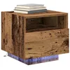 Image de vidaXL Cabinet de Chevet Bois Ancien 40 x 39 x 37 cm Bois d'ingénierie, Table de Chevet compacte avec éclairage LED, Meuble Rustique et Fonctionnel en Bois pour ta Chambre