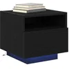 Image de vidaXL Cabinet de Chevet Chêne Noir 40 x 39 x 37 cm Bois d'ingénierie, Table de Chevet compacte avec éclairage LED, Meuble Rustique et Fonctionnel en Bois pour ta Chambre