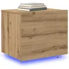 Image de vidaXL Cabinet de chevet avec tiroir Chêne artisanal 50 x 39 x 41 cm, Rangement compact, table de nuit rustique, meuble mural, mobilier minimaliste, table de chevet fonctionnelle pour les essentiels d