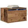 Image de vidaXL Cabinet de Chevet Mural 2 pcs Bois Ancien Bois d'ingénierie, Rangement de Chambre, Cabinet Mural, Commode Rustique, Luminaire LED de Chevet, Mobilier Gain de Place, Organisateur Compact