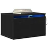 Image de vidaXL Cabinet de Chevet Mural avec tiroir Chêne Noir 50 x 36 x 30 cm, Rangement pour Chambre, Meuble Mural, Table de Nuit Rustique, Lampe LED, mobilier Gain de Place, Organisateur Compact
