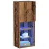 Image de vidaXL Ensemble Meuble TV Montage Mural Bois Ancien 40,5 x 30 x 102 cm, Salon, Meuble de Rangement rectangulaire Moderne, Ensemble TV avec éclairage USB, unité Murale Chic pour Organisation