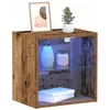 Image de vidaXL Étagère Flottante avec lumière LED Marron 40 x 28,5 x 40 cm, Étagère Flottante Moderne rectangulaire, lumière ambiante, Solution de Rangement Durable, déco Maison