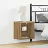Image de vidaXL Étagère flottante avec lumière LED Marron 40 x 28,5 x 40 cm