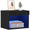 Image de vidaXL Ensemble Meuble TV 2 pcs Chêne Noir 40 x 30 x 30 cm, Centre de Divertissement Moderne, Meuble Mural élégant, Console Pratique, Solution de Rangement, éclairage LED