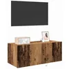 Image de vidaXL Meuble TV Mural Bois Ancien 80 x 35 x 31 cm Bois d'ingénierie, Étagère TV Tendance, Meuble Moderne, Cabinet Mural, éclairage Pratique, Rangement Gain de Place