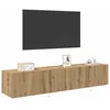 Image de vidaXL Meuble TV Mural 2 pcs Chêne Artisanal 80 x 35 x 31 cm, Salon Moderne, Meuble Mural rectangulaire, étagère TV élégante, Bois d'ingénierie, Rangement Dynamique