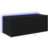 Image de vidaXL Meuble TV Mural Chêne Noir 80 x 35 x 31 cm Bois d'ingénierie, Salon Moderne, Meuble Mural rectangulaire, étagère TV élégante, Bois d'ingénierie, Rangement Dynamique