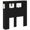 Image de vidaXL Tête de lit LED avec étagère Chêne Noir 100 x 18,5 x 103,5 cm, Têtière Moderne stylée avec USB, Espace de Rangement, LED Multicolores, éclairage d'ambiance pour Une Chambre Luxe