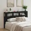 Image de vidaXL Tête de lit LED avec étagère Chêne noir 180 x 18,5 x 103,5 cm