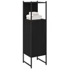 Image de vidaXL Ensemble de mobilier de Salle de Bain avec étagère Chêne Noir, Meuble de Salle de Bain Moderne, Vasque rectangulaire, Rangement spacieux, Mural, en Bois, Gain de Place