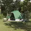 Image de vidaXL Tente Tipi familiale Tipi avec toit Vert 466 x 310 x 240 cm