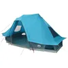 Image de vidaXL Tente Tipi familiale Tipi avec Toit Bleu 466 x 310 x 240 cm, Tente Tipi Moderne pour Familles, Équipement de Camping Imperméable, Abri Pratique pour Extérieur
