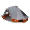 Image de vidaXL Tente Tipi familiale Tipi Gris et Orange 466 x 310 x 240 cm, Tente Tipi Moderne pour Familles, Équipement de Camping Imperméable, Abri Pratique pour Extérieur
