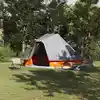 Image de vidaXL Tente Tipi familiale Tipi Gris et orange 466 x 310 x 240 cm