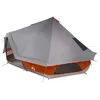 Image de vidaXL Tente Tipi familiale Tipi Gris et Orange 680 x 430 x 270 cm, Tente Tipi Moderne pour Familles, Équipement de Camping Imperméable, Abri Pratique pour Extérieur