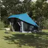 Image de vidaXL Tente Tipi familiale Tipi Bleu et gris 508 x 470 x 300 cm