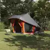 Image de vidaXL Tente Tipi familiale Tipi Gris et orange 508 x 470 x 300 cm
