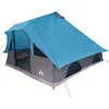 Image de vidaXL Tente Tipi avec Toit Bleu 358 x 296 x 258 cm Taffetas, Tente de Camping pour Jardin et terrasse, tipi Familial, abri Pliable, résistant aux intempéries, Bien spacieux