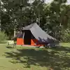 Image de vidaXL Tente Tipi avec toit Gris et orange 364 x 281 x 257 cm taffetas