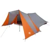 Image de vidaXL Tente Tipi avec Toit Gris et Orange 660 x 456 x 200 cm Taffetas, Tente Aventure, Design Moderne pour Camping en Famille, tipi spacieux avec terrasse, Parfait pour l'été