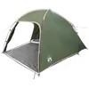 Image de vidaXL Tente Cabane avec Toit Vert 370 x 230 x 185 cm Taffetas, Tente Moderne pour Jardin et terrasse - équipement de Camping, abri extérieur spacieux