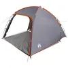 Image de vidaXL Tente Cabane Gris et Orange 370 x 230 x 185 cm Taffetas, Tente Moderne pour Jardin et terrasse - équipement de Camping, abri extérieur spacieux