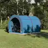Image de vidaXL Tente de rangement pour vélos avec toit Bleu 256 x 222 x 182 cm